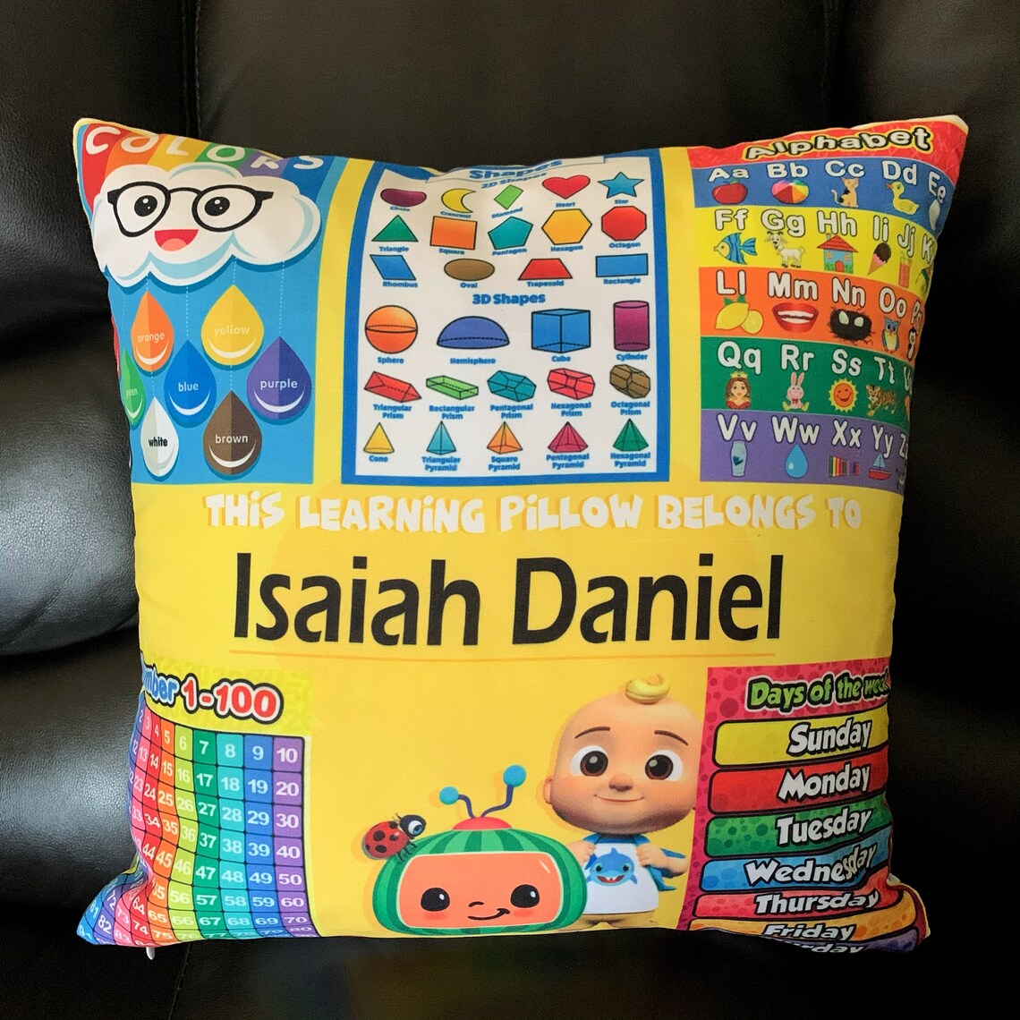 Kids Learning Pillow Personalized Pillow Custom Etsy