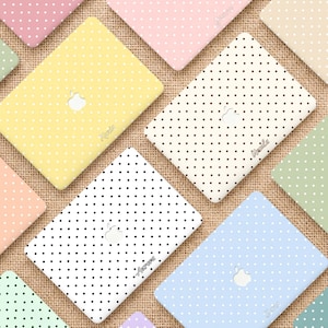 Personalized Polka Dots Initials MacBook Hard Case for Air 13/15, MacBook Pro 16 14 13, Air13 A3449 Air15 A3448, 2026 Neo 13,M1 M2 M3 M4 M5