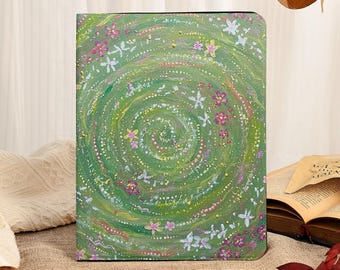 Spiral Flower Bed iPad Case With Pencil Slot For iPad Pro 11" 13" 12.9'',iPad 11/10/9 Gen,iPad Air 4/5/6/7,iPad Mini 6/7 Cover,2025 iPad A16