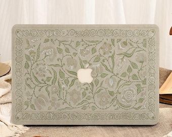 Vintage Fabric-Textured Greenery MacBook Hard Case for MacBook Air 13/15 Inch 2025, MacBook Pro 13 14 15 16 Inch,M1 M2 M3 M4 M5 Laptop Cover