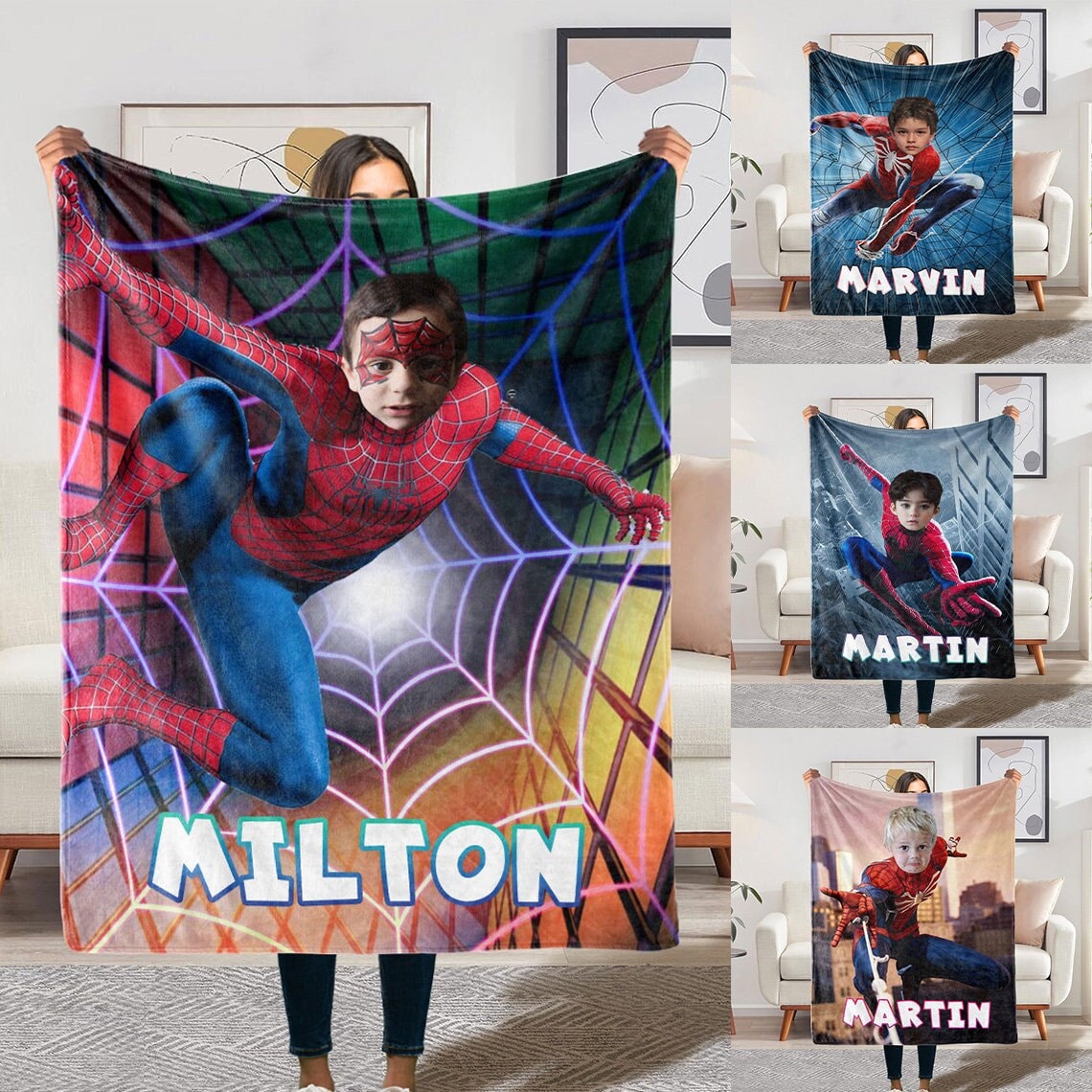 Spiderman Blanket Etsy Canada