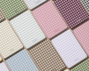 Funda Kindle personalizada con iniciales a cuadros y correa para Paperwhite 11/10/12, Colorsoft Cover, Kobo Clara Case, Funda protectora para lector electrónico