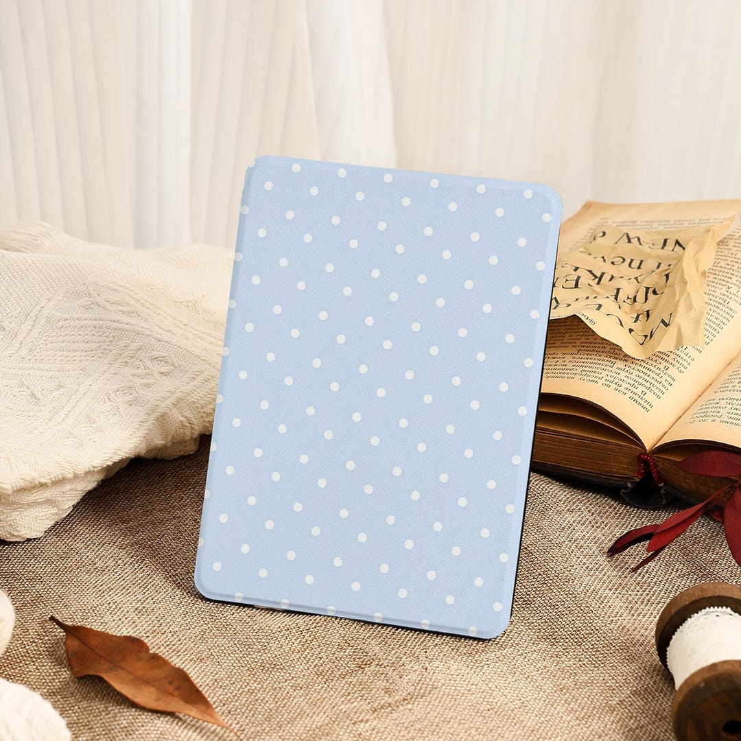 Baby Blue Polka Dots Kindle Paperwhite Case 2024, Paperwhite 12th 7 ...