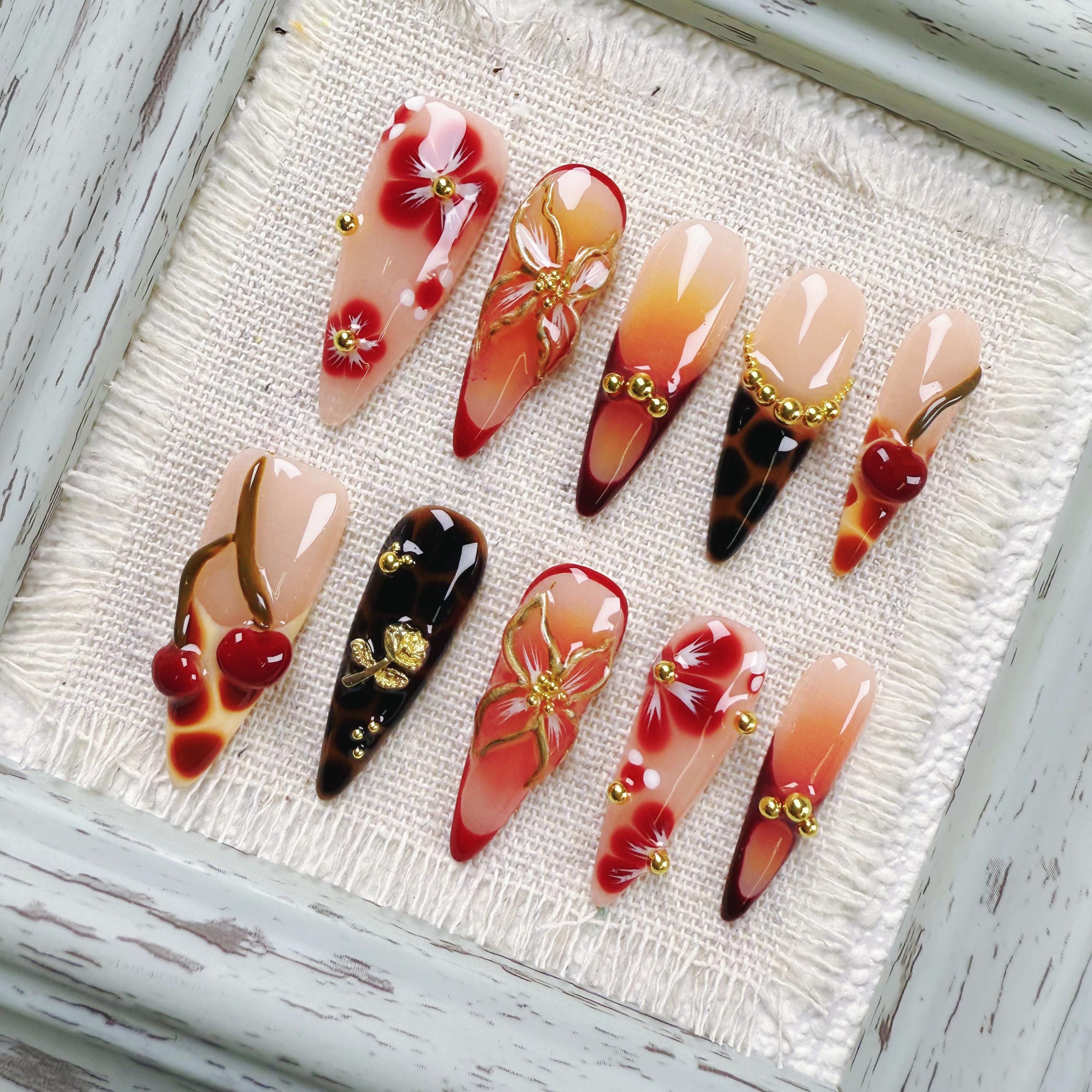 Red Bridal Nails That Shine on Your Big Day