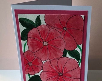 Big Pink Flowers Greeting Card c-122