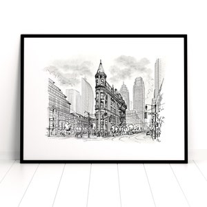 Gooderham Building - Toronto, ON - Cityscape Sketch Print