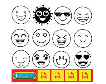 Download Digital Download Svg Smiley Face Svg Dxf Cricut Design Wink Smiley Clip Art Happy Face Bundle Cutting File Silhouette Stencil Template Digital Art Collectibles Delage Com Br