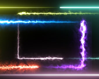Twitch Animiertes Kamera Overlay | Neon Rahmen Hintergrund
