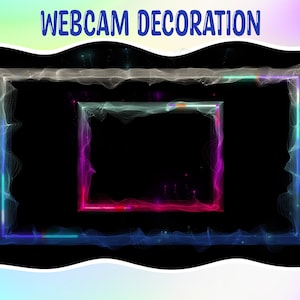 Twitch アニメーション ネオン ウェーブ ウェブカメラ ボーダー フレーム / ストリーム グラフィックス / RGB トレンディ Twitch ボーダー / ストリーマー / スパークル / ピンク / パステル / 美的