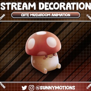 2 Animated Stream Decoration Cute Cozy Theme: Cottagecore Mushroom Twitch Overlay, Cute Plant Cozy Themed, Fairies Land For Youtube, Discord
