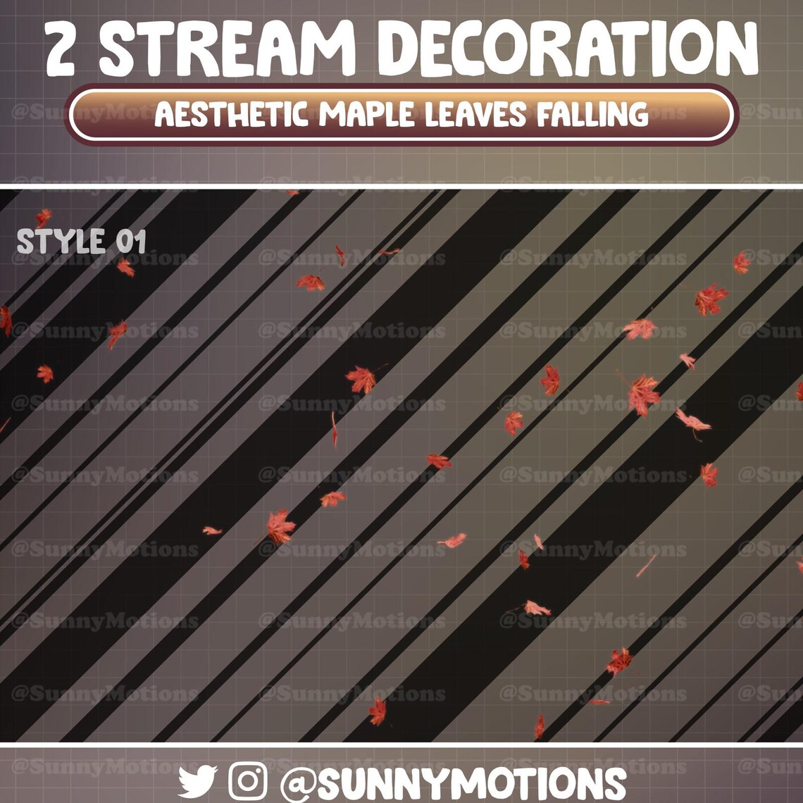 2 Animated Stream Decoration: Lo-fi Aesthetic Autumn Maple Leaves ...