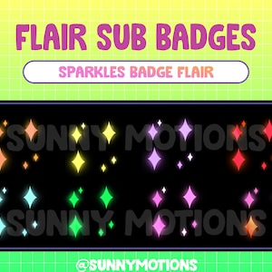8 Sparkle Badge Flair for Twitch Sub Badges / Twinkle Stars Twitch Badge Flairs, Tier 2 and Tier 3 Flairs / Streamer Emotes / Bit Badges