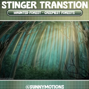 Animated Stream Stinger Transition: Haunted Green Eerily Forest Twitch Overlay / Scary Horror Night Woodsy / Blue Creepiest Enchanted Forest