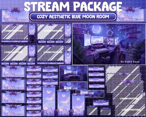 ANIMATED Twitch Overlay Stream Package: Lo-fi Vibe Aesthetic 