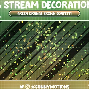 6 Animated Stream Decoration: Orange St. Patrick&#39;s Party Confetti Shooting Falling Happy Birthday Shamrock Holiday Twitch Vtuber Asset Addon