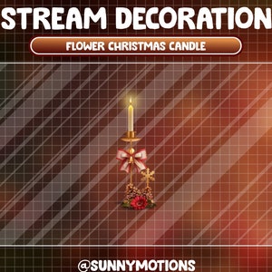 Animowana dekoracja strumieniowa świąteczna kwiatowa świeca / estetyczne płomienie świąteczne / przytulne zimowe drzewko świąteczne / dodatek Kawaii Twitch Overlay