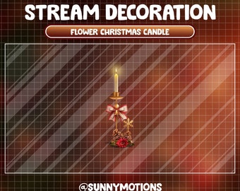Animierter Strom Dekoration Weihnachtszeit Kerze/Ästhetische Weihnachtsflamme/ Weihnachtsbaum Winter / Kawaii Twitch Overlay