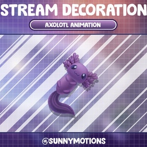 Animated Stream Decoration Animal Soft Plushy Toy / Lofi Aesthetic Pink Axolotl / Cute Fish / Pet Add-on Kawaii / Axolotl Twitch Overlay