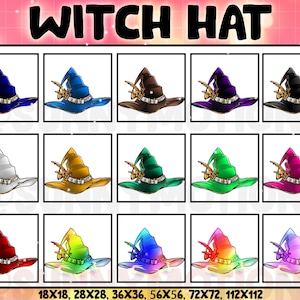 Halloween Hexenhut Twitch Loyalty Sub Bit Anstecker / Coole Cheer Abonnentenabzeichen für Streamer / Vampirhut Emotes / Witchy Twitch Overlay