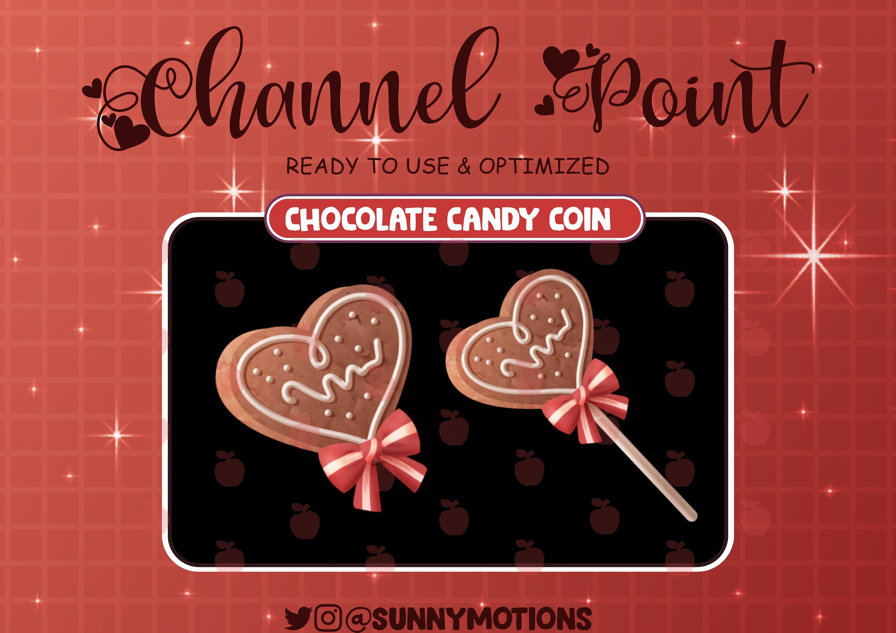 Sweet Heart Chocolate Lollipop Twitch Emotes, Cute Stream Channel Point ...