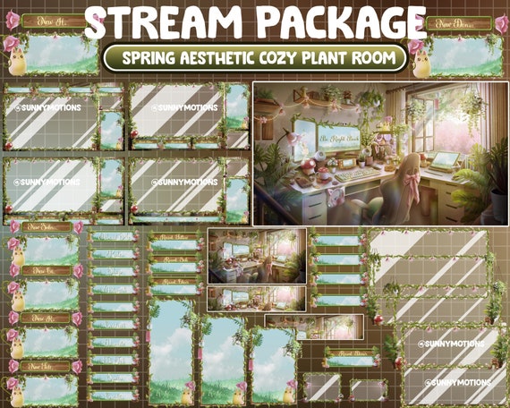 ANIMATED Twitch Overlay Stream Package: Lo-fi Vibe Aesthetic 