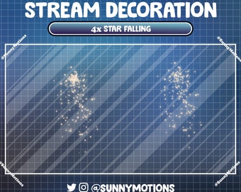 4x Animated Stream Decoration: Aesthetic Star Falling, Celestial, Wizard Legacy, Galaxy Confetti, Star Firework Add-on Kawaii Twitch Overlay