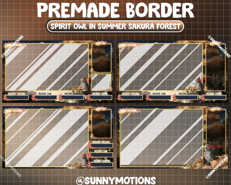 Overlay Chain Box ANIMATED Twitch Stream Overlay Package: Magical Orange Autumn Sakura ...
