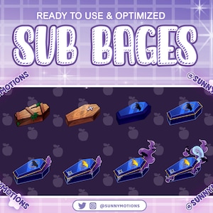 8 Blue Vampire Coffin Twitch Sub Badges, Ghost Dracula Stream Overlay, Gothic Bat, Halloween Loyalty Sub Badges For Twitch Discord, Mixer