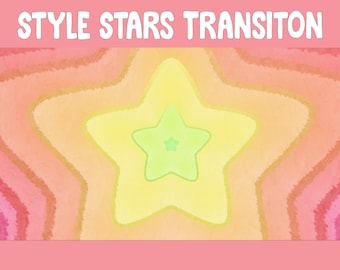 4x Animated Magical Stars  Twitch Stinger Transition / Cute Stars Stream Transition / Phase Transition Stream / Simple Clean Cute Overlays