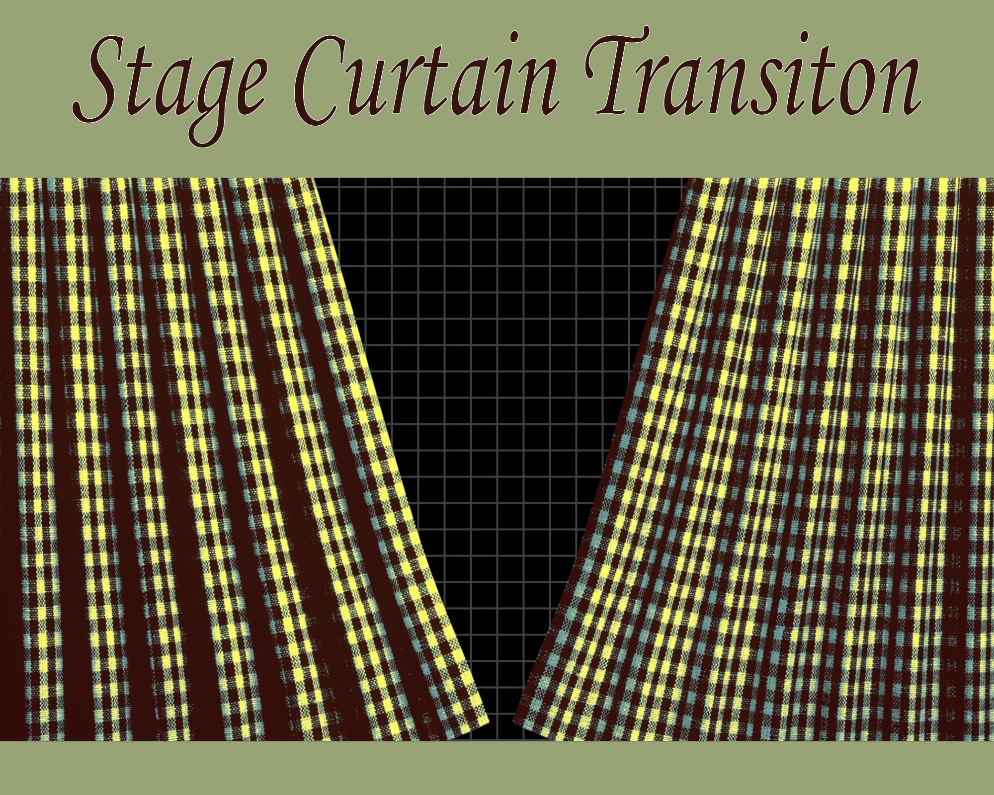 Checkered Fabric Stage Curtains Twitch Animated Stinger Etsy Canada