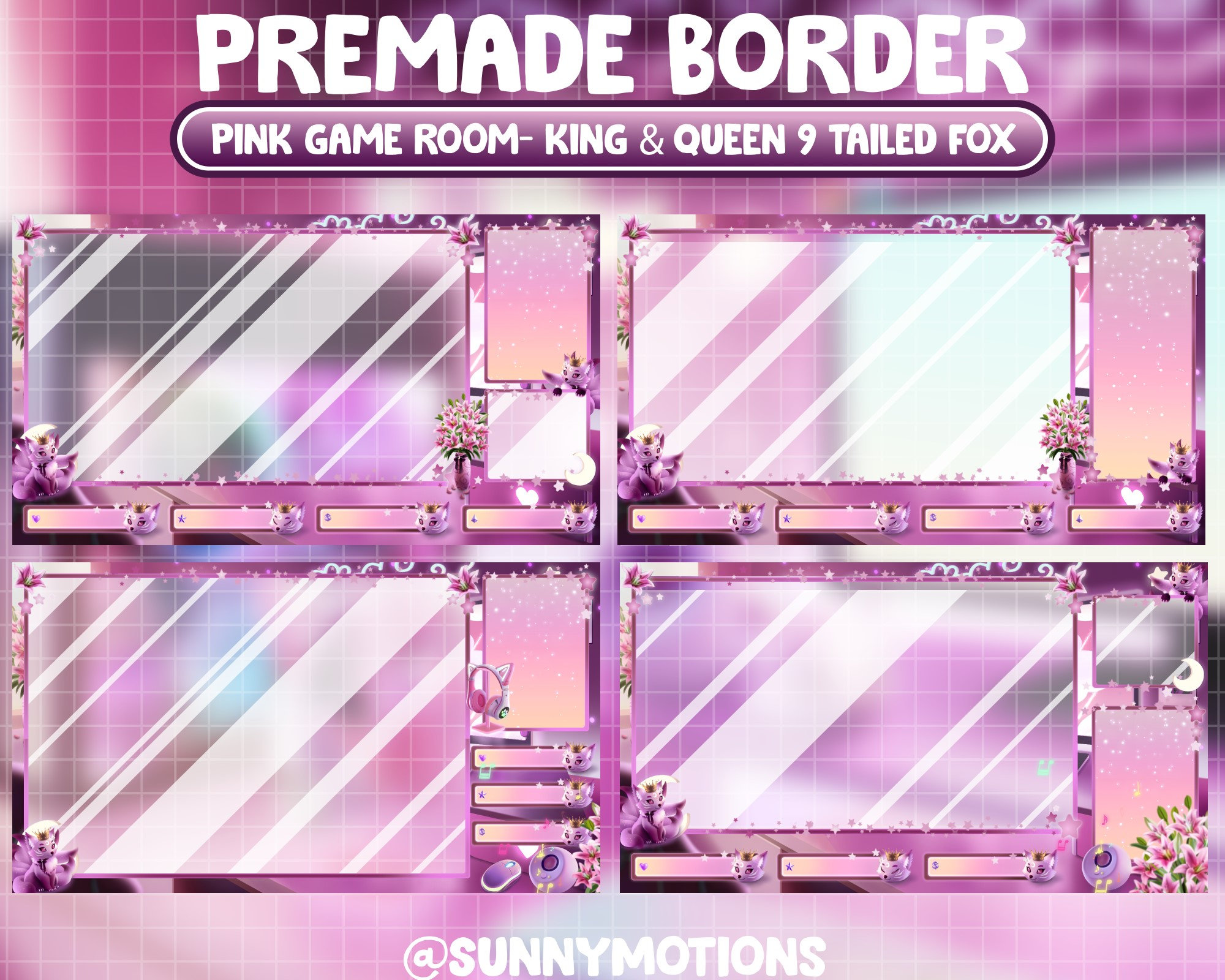 ANIMATED Twitch Overlay Stream Package / Lo-fi Aesthetic Lily Flower ...