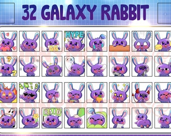 かわいいギャラクシーウサギのTwitch Discord絵文字 / かわいい動物