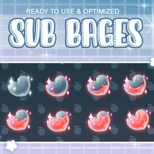 Red Magic Liquid Heart Bottle Potion / Heart Twitch Sub Bit Badges / Kawaii Cute Love Badges For Streamer / Pastel Sweeties Valentine&#39;s Day