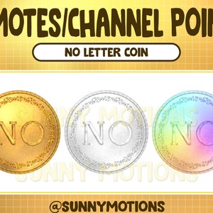 Twitch Cool Gold No or Yes Decision Coin Emotes / Old Silver Channel Points / Kawaii Cute Stream Graphics / Rainbow Lucky Coin Sub Bit Badge