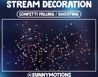 Animated Stream Decoration Confetti Shooting / Happy Birthday Party / Colorful Confetti Falling / Celebrate / Anniversary / Twitch Add on