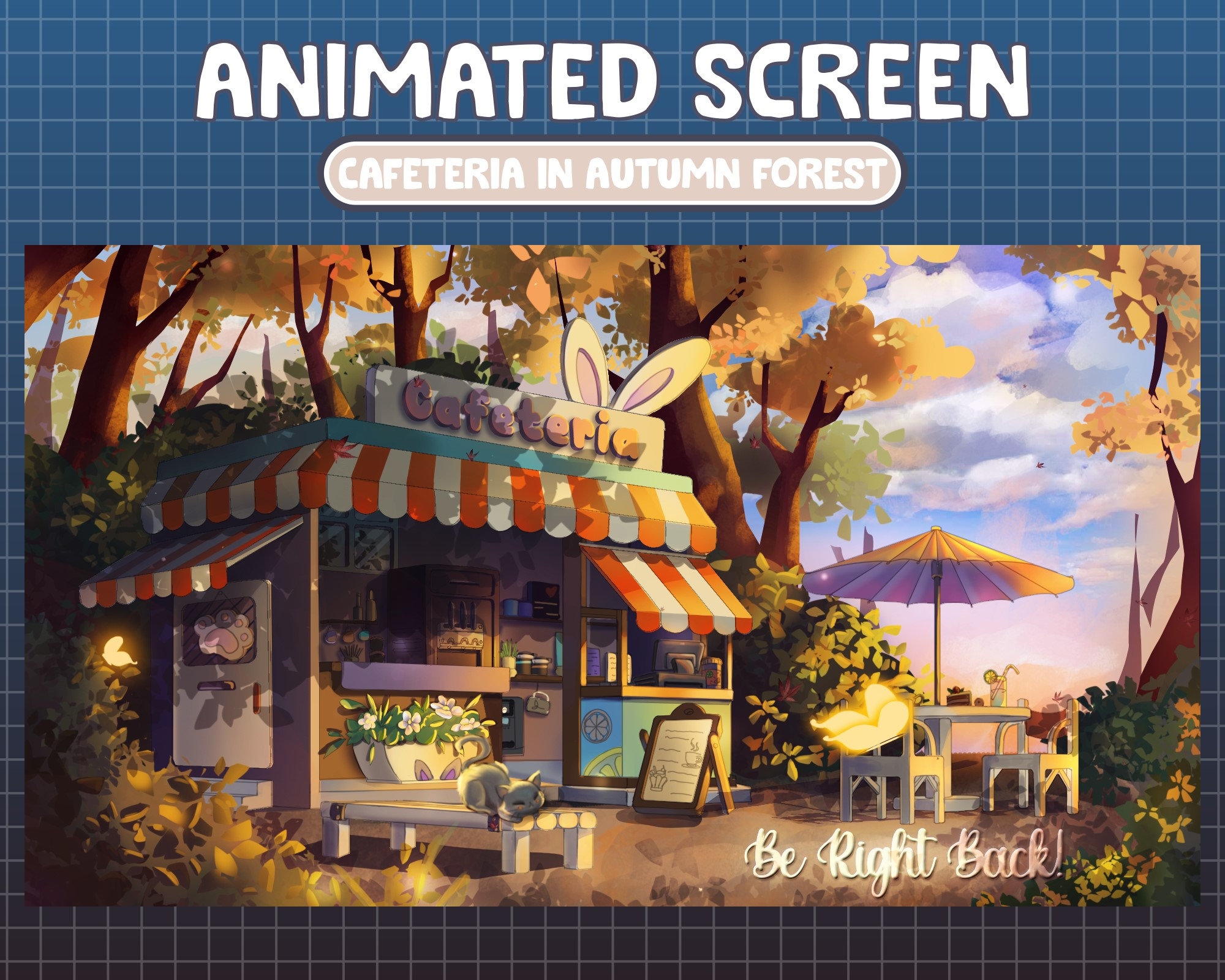 5x Animated Overlay Cozy Coffee Shop in Magical Autumn Forest Screen ...