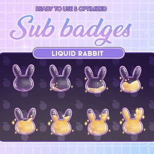 Yellow Liquid Rabbit Bottle Twitch Sub Bit Badges / Kawaii Magic Star Bottle / Cute Badges For Streamers / Magic Bunny Ear / Easter Overlay