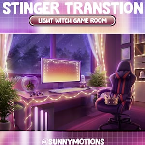 Animated Twitch Stream Stinger Transition / Lo-fi Aesthetic Room: Plants, Fishbowl, Dnd Dice / Crown Gaming Chair / Cozy Kawaii Ghost Theme