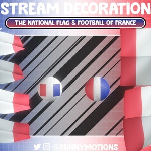 Animowana dekoracja strumienia: nakładka na flagę narodową Francji Twitch, piłka nożna, Euro 2024, Puchar Świata, mecz piłkarski Cheer Vtuber-Asset