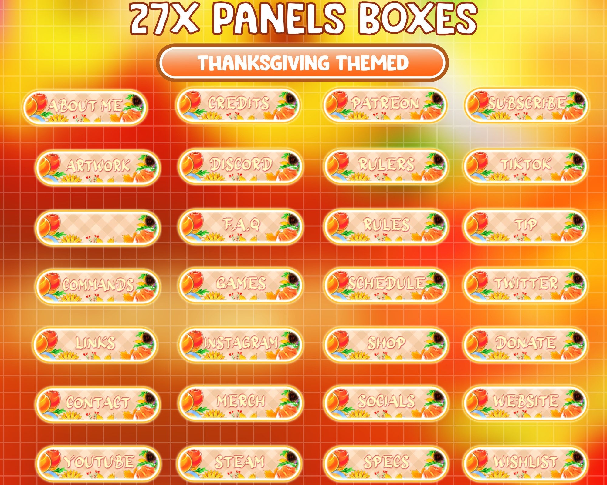 Full Animated Twitch Stream Package / Thanksgiving Holiday / - Etsy