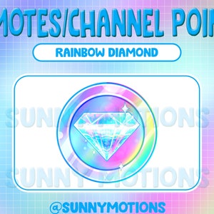 Rainbow Diamond Twitch Coin Emotes / Channel Points / Kawaii / Cute Pastel Celestial / Streamer Graphics / Gamer / Gem / Sub Bit Badge