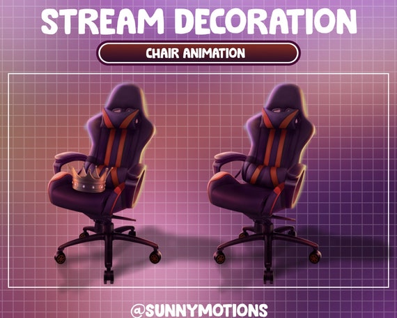 Animated Stream Decoration Gaming Chair Orange Stream Add on Kawaii Gothic Aesthetic Crown Twitch Overlay Set Cute Vtuber Accessory