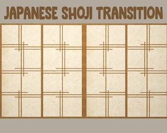 2x Transición animada japonesa Shoji Stinger / Transición de flujo de Twitch de puerta / Flujo de transición de fase / Superposiciones lindas limpias simples mínimas