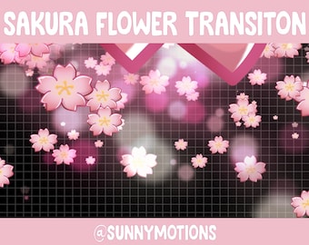 Sakura Flower Animated Twitch Scene Stinger Transition - Kawaii Pink Cherry Blossom / Twitch Overlay / Stream Graphics / Streamer / Stream