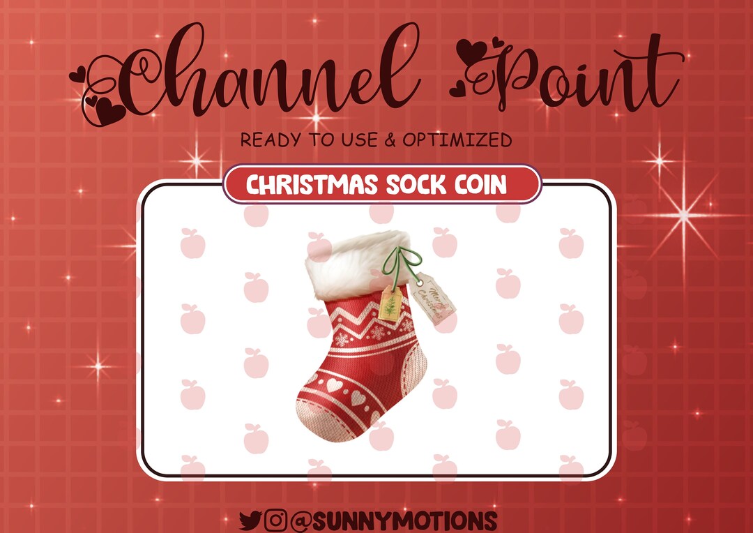 Christmas Red Sock Twitch Emotes, Cute Winter Socks Channel Points