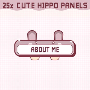26x Twitch Cute Brown Hippo Box Panels / Badges / Kawaii / Streamer ...