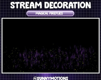 Animated Stream Decoration Yellow Purple Fairies Flying Up / Fireflies / Glowing Particles / Kawaii Twitch Overlay / Dust Bokeh Addon Stream