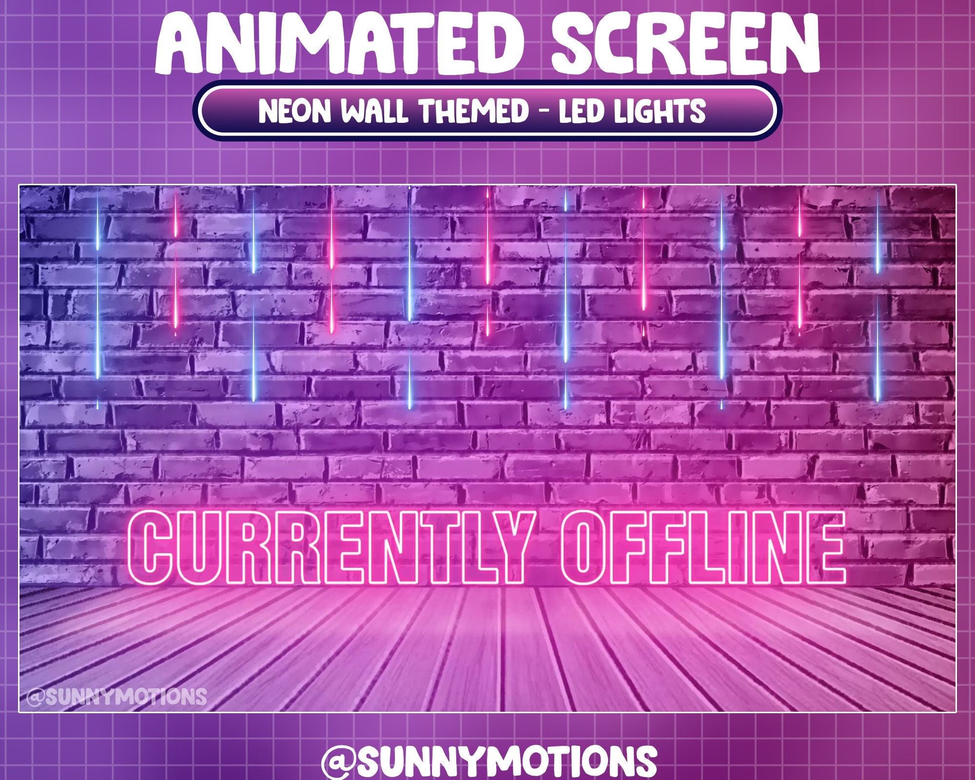 Animated Neon Full Stream Screen / Blue Pink Neon Room / Neon Twitch ...