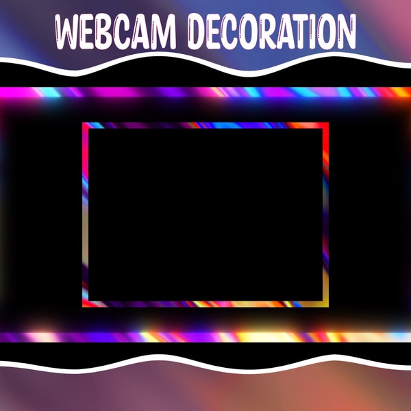 4x Twitch Animated Camera Overlay / Mineral Glow / Neon Wave / Colorful Wavy / Liquid Border
