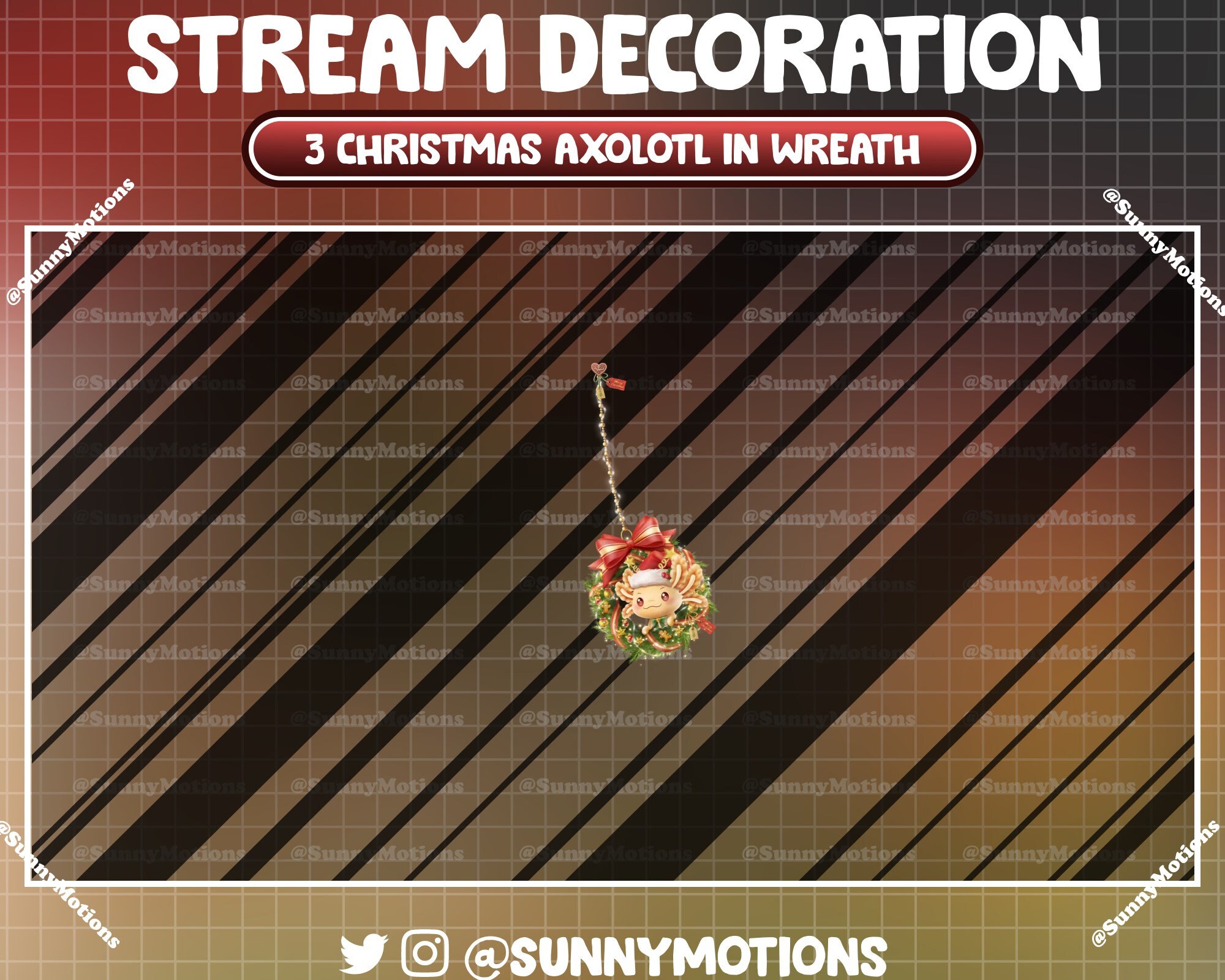 Grab Overlay Animated Stream Decoration: Lo-fi Aesthetic Cute Orange Axolotl Grab ...